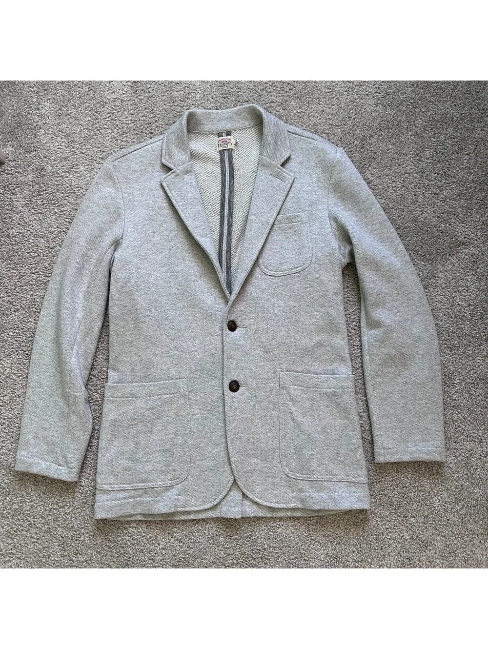 Faherty Inlet Knit Blazer - Heather Grey men’s size Small